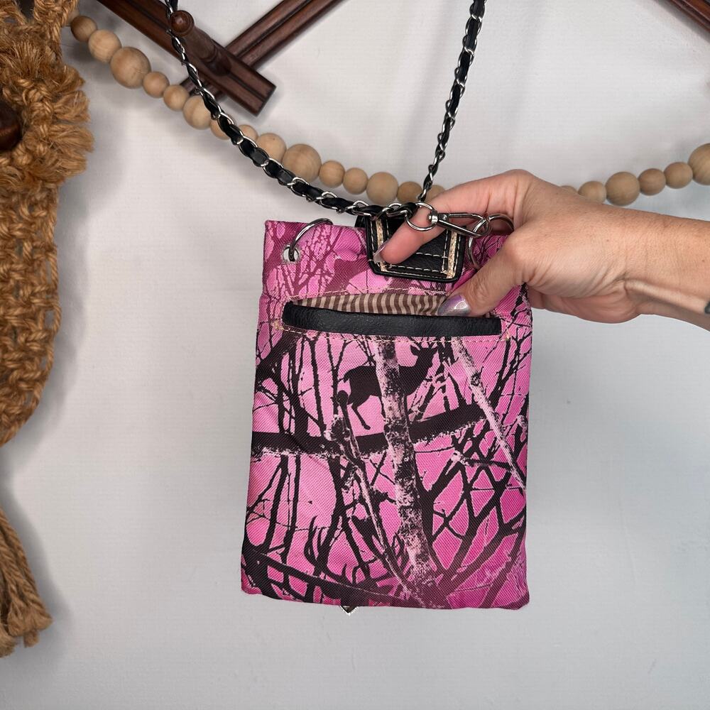 Pink Camouflage Bling Out Crossbody Bag - Picture 3 of 4
